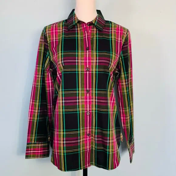 NWT J. Crew Slim-fit Button Down Shirt in Pink Stewart Tartan Size 6 - Picture 2 of 9
